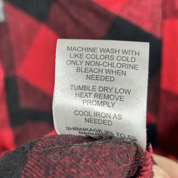 Five Brothers Flannel Shirt Pearl Snap Mens XL Tall Red Black Buffalo Plaid - Picture 6 of 7